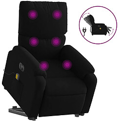 vidaXL Fauteuil inclinable de massage électrique Noir Tissu