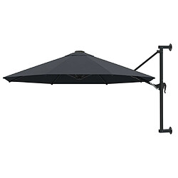 vidaXL Parasol mural avec mât métallique 300 cm Anthracite