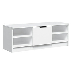 vidaXL Meuble TV Blanc 102x35,5x36,5 cm Bois d'ingénierie