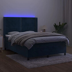 Avis Sommier à lattes,Cadre à lattes de lit pour Adulte matelas et LED Bleu foncé 140x190 cm -MN86332