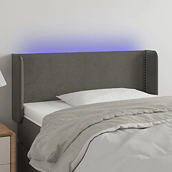 Maison Chic Tête de lit moderne à LED lumineuse pour chambre - Décoration de lit Gris foncé 103x16x78/88 cm Velours -MN58651