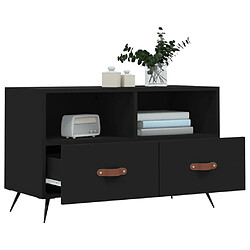 Acheter Maison Chic Meuble TV scandinave - Banc TV pour salon Noir 80x36x50 cm Bois d'ingénierie -MN52181