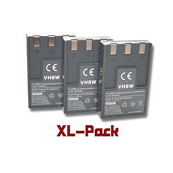 vhbw 3x Batteries remplacement pour Canon NB-1L, NB-1LH pour appareil photo APRN (750mAh, 3,6V, Li-ion)