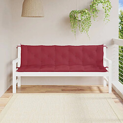 vidaXL Coussins de banc de jardin lot de 2 rouge bordeaux tissu Oxford