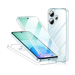 Htdmobiles Coque pour Xiaomi Redmi 13 4G et Poco M6 4G - housse etui silicone gel fine 360 integrale (avant et arriere) + verre trempe - TRANSPARENT