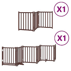 vidaXL Barrière pour chien porte pliable 9 panneaux bois de peuplier