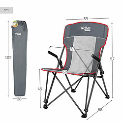 Chaise de camping pliante Aktive Gris 59 x 97 x 68 cm (2 Unités) pas cher