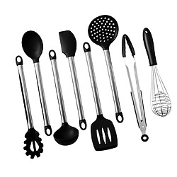 Avis 8pcs ustensiles de cuisine en silicone mis ustensiles de cuisine cuillère de cuisson ensemble