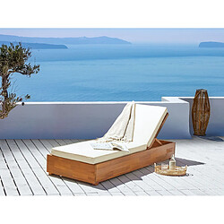 Beliani Chaise longue avec coussin Bois Bois clair FANANO