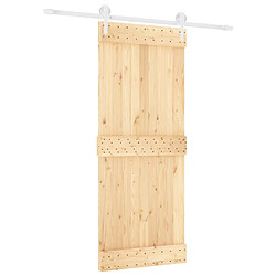 vidaXL Porte coulissante et kit de quincaillerie 85x210 cm pin massif