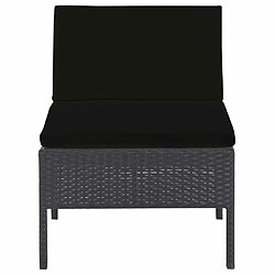 Acheter Maison Chic Salon de jardin 5 pcs + coussins - Mobilier/Meubles de jardin - Table et chaises d'extérieur Résine tressée Noir -MN74640