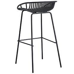 Acheter Pegane Lot de 4 tabourets hauts en polypropylène coloris noir - Longueur 44 x profondeur 47 x hauteur 88 cm