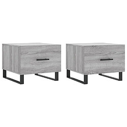 Maison Chic Lot de 2 Tables basses,Table Console pour salon sonoma gris 50x50x40 cm bois d'ingénierie -MN95983