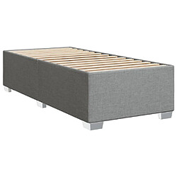 Vidaxl Sommier à lattes de lit avec matelas Gris clair 100x200cm Tissu pas cher