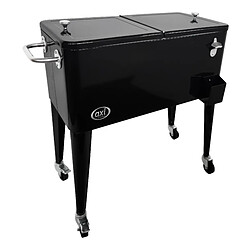 AXI Retro Cooler Noir | Réfrigérateur de boissons mobile pour l'extérieur / le jardin | Glacière 76 litre