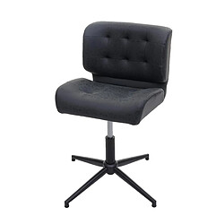 Decoshop26 Fauteuil chaise de bureau salle à mager pivotante hauteur réglable synthétique gris foncé pied métal noir 04_0001862