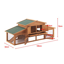 Avis En.Casa Clapier Schmitten à deux niveaux 72 x 180 x 62 cm sapin naturel