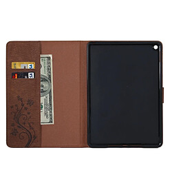 Acheter Wewoo Housse Étui brun pour iPad Air 2 fleurs pressées motif papillon flip horizontal en cuir PU avec boucle magnétique et titulaire fentes cartes porte-monnaie