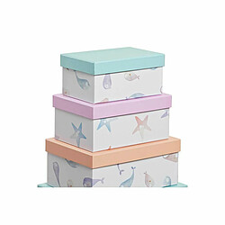 Avis Jeu de Caisses de Rangement Empilables DKD Home Decor Marin Carton (43,5 x 33,5 x 15,5 cm)