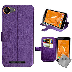 Htdmobiles Housse etui portefeuille pour Wiko Jerry + film ecran - MAUVE