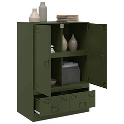 Acheter vidaXL Buffet vert olive 67x39x95 cm acier