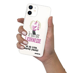 Coque iPhone 12 mini souple transparente Licornesse Motif Ecriture Tendance Evetane pas cher