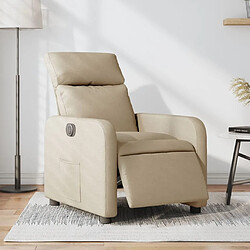 Maison Chic Fauteuil Relax pour salon, Fauteuil inclinable électrique Crème Tissu -GKD88958