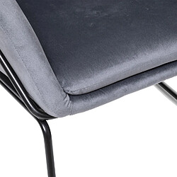 Avis Atmosphera, Createur D'Interieur Fauteuil de salon en velours avec structure en fer - Gris galet