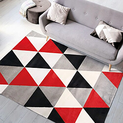 Thedecofactory TAO SCANDI - Tapis à motifs triangles rouge 150x220