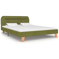 Acheter Maison Chic Lit adulte - Cadre de lit avec LED,Structure du lit Contemporain Vert Tissu 140 x 200 cm -MN53188