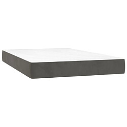 Maison Chic Lit Adulte - Lit simple Lit à sommier tapissier et matelas moelleux - Meuble de Chambre - Gris foncé 120x200cm Velours -MN55456 pas cher