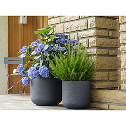 Pot de fleurs rond en plastique Volcania UP anthracite - Ø 50 cm - Eda