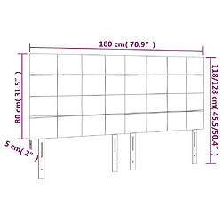 vidaXL Tête de lit à LED Taupe 180x5x118/128 cm Tissu pas cher