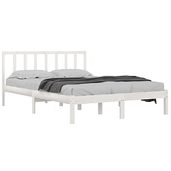 Avis Maison Chic Lit Moderne Chambre - Cadre/structure de lit pour adulte Blanc Bois de pin massif 140x200 cm -MN39227