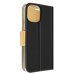 Avizar Étui pour iPhone 14 Pro Max Portefeuille Porte carte Support Vidéo noir et or