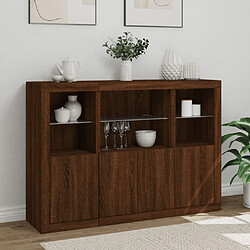 Acheter Maison Chic Lot de 3 Commode Buffet - Meuble de rangements avec lumières LED chêne brun bois d'ingénierie -GKD85367