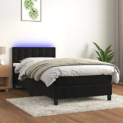 Maison Chic Lit adulte- Lit + matelas,Sommier à lattes de lit avec matelas et LED Noir 90x200 cm -GKD36315