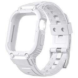 Avizar Bracelet pour Apple Watch Ultra 49mm Silicone Bumper Ajustable Blanc