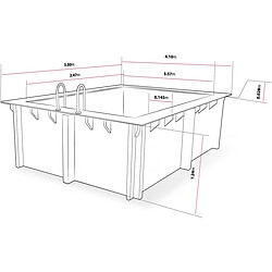 Avis Habitat Et Jardin Piscine bois rectangle Caimans - 4.10 x 3.00 x 1.24 m + Mini pompe à chaleur 3.5kW - Métal - Gris