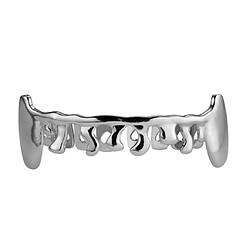 Brillant hip hop dents grilles creuse accessoire or blanc plaqué or 18 carats