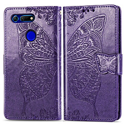 Wewoo Housse Coque Butterfly Love Flowers Embossing Horizontal Flip Leather Case for Huawei V20with Holder & Card Slots & Wallet & Lanyard Dark Purple