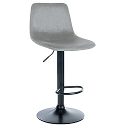 Decoshop26 Tabouret de bar x1 repose-pieds en métal noir confortable en forme d'arc assise en velours gris 10_0004782