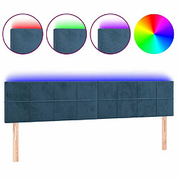 Maison Chic Tête de lit moderne à LED lumineuse pour chambre - Décoration de lit Bleu foncé 160x5x78/88 cm Velours -MN65590