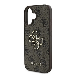 Guess Maroquinerie Guess Coque iPhone 16 Monogramme et Logo 4G Marron