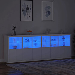 Maison Chic Commode Buffet - Meuble de rangement avec lumières LED blanc 283x37x100 cm -GKD43328 pas cher