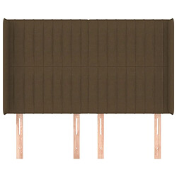 Avis Maison Chic Tête de lit scandinave avec oreilles,meuble de chambre Marron foncé 147x16x118/128 cm Tissu -MN68055