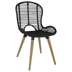 Avis Maison Chic Lot de 4 Chaises à manger,Chaise pour cuisine noir rotin naturel -MN54470