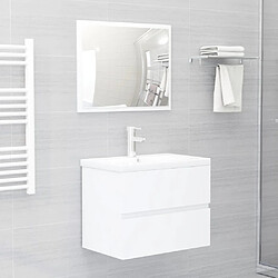 vidaXL Ensemble de meubles salle de bain 2 pcs blanc bois d'ingénierie