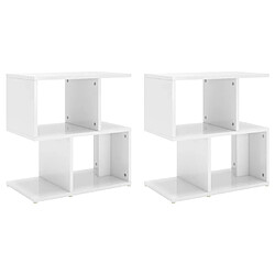 Maison Chic Lot de 2 Tables de chevet - Tables de Nuit Blanc brillant 50x30x51,5 cm Aggloméré