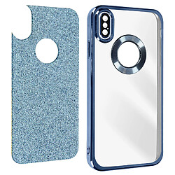 Avizar Coque iPhone XS Max Paillette Bleu